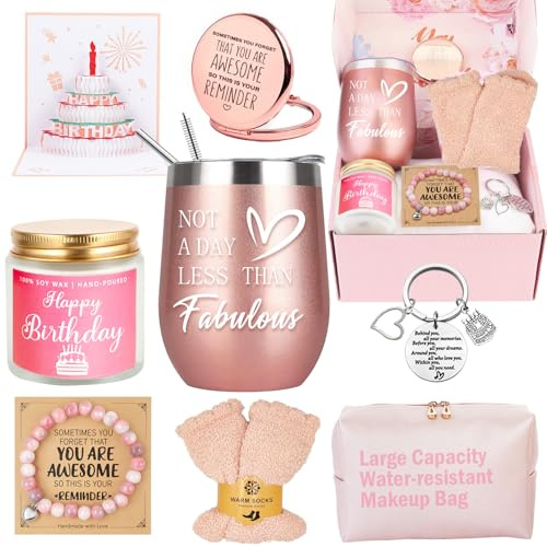 Awfrky Geburtstagsgeschenk für Frauen, Geschenk Freundin Geburtstag, Beste Personalisierte Geburtstagsgeschenk für Frauen, Freundin,Schwester, Ehefrau, Mama, Geburtstag Geschenkset