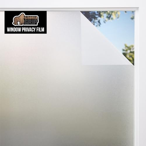 Gorilla Guard Window Privacy Film, Removable Two Way Sun Blocking, 35.4 x 78.7 Inch, Reusable No Residue Stickers, Strong Static Clings to Glass Windows, Decorative Bathroom Door Coverings, Frosted
