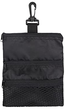 QANYEGN Tragbare Golf Tee Tasche, Oxford Portable Multi Pocket Golfbag, Schwarze Oxford Golfzubehör Handtasche Für Bälle, Golfthemd, Ballmarker, Hutclips