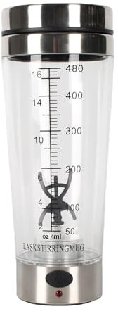 fxwtich Safe Mixing Cup 500ml Electric Protein Shaker Bottle Portable Mixer Blender Water Automatic for Gym Fitness Workout Durable Shatterproof Ideal Shakes Clear 500ML