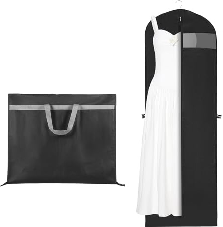 Kleidersack Lang 180 cm,Faltbarer Staubdicht mit ReißVerschlüSsen Kleidertasche,Anzugtasche,SchutzhüLle für Brautkleider,Anzug,Sakkos,Hemden,Abendkleider,KleidersäCke,Atmungsaktiver KleiderhüLlen