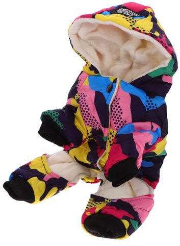 EUTYRG Haustierkleidung, warme Kapuzenpullover, Camouflage-Kapuzenmäntel, Welpenkleidung für kleine Hunde, warme Hundebekleidung für den Winter, Kapuzenpullover, Hundekleid, Pe (1 M)