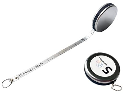 Fitdays Mètre Ruban pour Diamètre de Tuyaux | 2m x 6mm Précision Millimétrique | Boîtier Chromé Résistant | Outil Pro Plombier/Constructeur | Portable & Léger