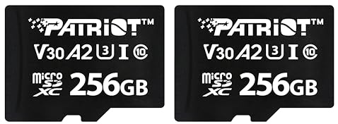 Patriot VX Series 256GB Micro SDXC V30 A2 UHS-I U3 4K UHD Memory Card 2 Pack - PSF256GVX32MCX2