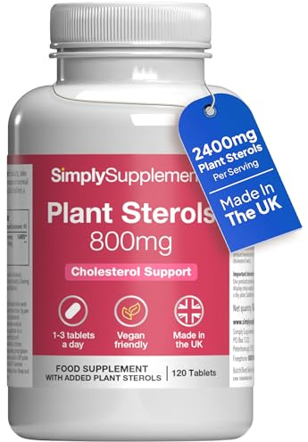 Plant Sterols 2400mg per Serving | Beta-Sitosterol | 120 Tablets | Plant sterols contribute to the maintenance of normal blood cholesterol levels | Vegan | UK made