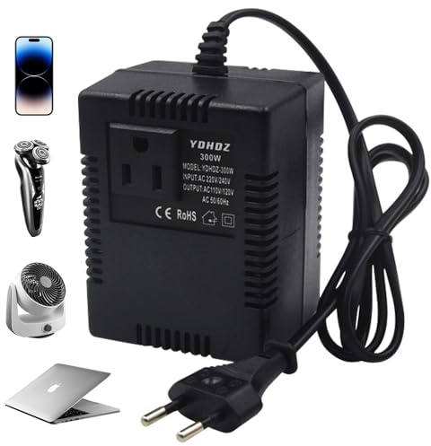 CLIUNT Convertidor de Tensión 220V a 110V, Transformador de tensión, Convertidor de Enchufe UE, Convertidor de Tensión de Transformador de Potencia