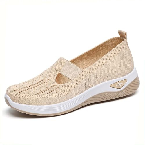 Chaussure Orthopédique Femme Mode Respirantes Slip on pour Sneakers Ete en Maille Confort Chic Enfiler Legere Running Tennis Gym Jogging Basquette Fitness Travail Course Outdoor