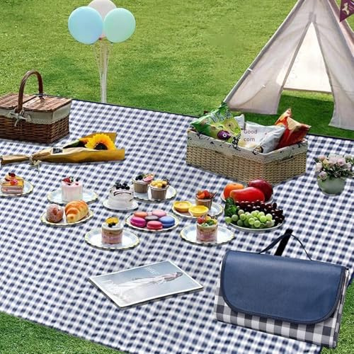 DAZZTIME Coperta da Spiaggia,Coperta da Picnic 200x200cm,Tappetino da Spiaggia Pieghevole,Tappetino da Picnic,Lavabile in Lavatrice,con Maniglia per il Trasporto,Per Campeggio