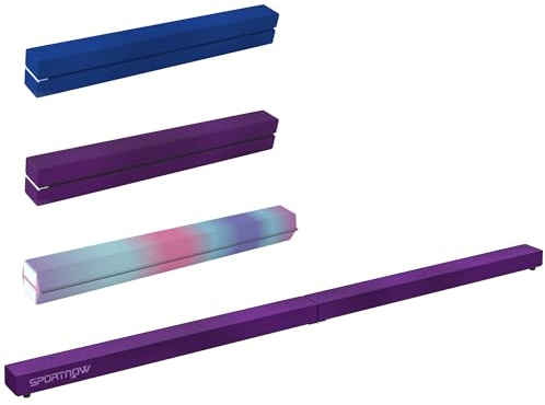 SPORTNOW Poutre Gymnastique Pliable 210 cm en Velours, Poutre d'équilibre avec Fond antidérapant, équipement d'entraînement de Gymnastique pour Adolescents et Adultes, Violet