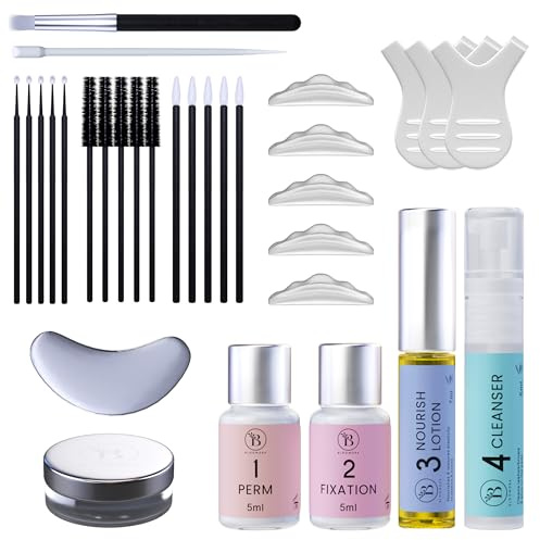 Kit Rehaussement de cils, Rehaussement Cils Durée de 6-8 semaines, 15 Applications, Kit Lash Lift avec Instructions, pour débutant/professionnel, Sûr et Efficace - LK2