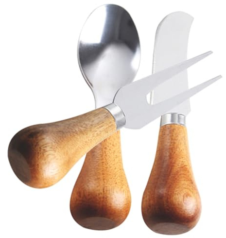 SOLUSTRE Juego de Cortadores de Queso Mango para Cortar y Servir Portátil de Acero Inoxidable para Adecuado para Mesa de Cena y Fiestas