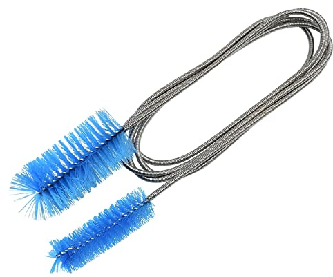 Gramigg Aquarium-Filterbürste für Wasserleitungen, Luftschlauch, Reinigungsbürsten, Edelstahl, flexibel, doppelseitig, 154,9 cm, flexibel, lang für die Reinigung von Schläuchen