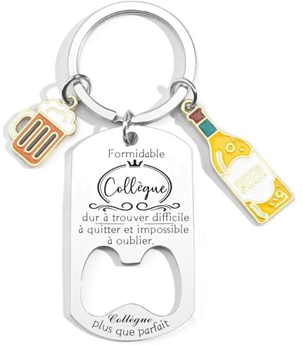 YUANSI Cadeau Collègue Porte Clef Cadeau depart Collègue de travail homme Retraite Homme Original porte clef collegue au top collègue de travail humoristique (3)