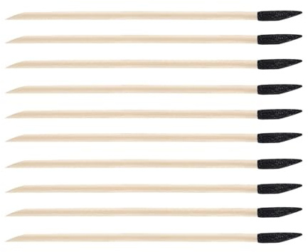 10 varillas de lijado de detalles finos con puntas en ángulo, suministros de arte para carpintería y modelos, herramientas de arte de uñas