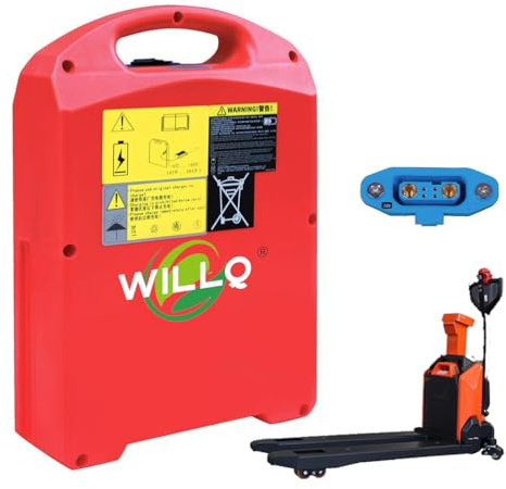 WILLQ Batterie Lithium-ION Lifepo4 pour transpalette électrique 48 V/24 V, 15/20/30/40 Ah, pour Chariot élévateur, Accessoire de Rechange CBD18/20J-LI3,48v20ah