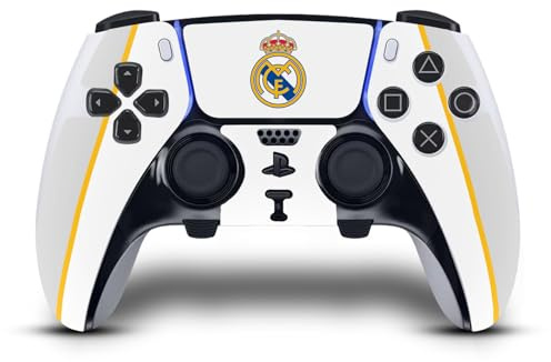 Head Case Designs Officially Licensed Real Madrid CF White Badge Vinyl Sticker Gaming Skin Decal Cover Compatible With Sony PlayStation 5 PS5 DualSense Edge Controller