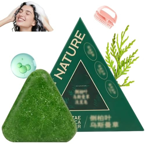 2025 New Nature Seven Green Soap-schampo, Nature Triangle Shampoo Bar, Usman Grass Shampoo Bar, Lugnande & Strengthens Hair för kvinnor och män