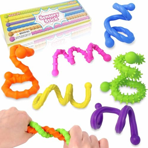 Bambebe 6-pack sensoriska fidgetleksaker för barn småbarn: silikon sensoriska leksaker för autism barn, ångestlindring fidget stress ADHD