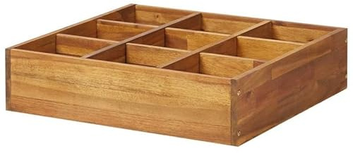 Trädgårdsbädd av akacia massivt trä 60 x 60 x 15 cm för örter – behandlad med träolja, hållbar och naturlig – perfekt för trädgårdsskötsel och urban gardening