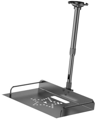 Supporto da soffitto con vassoio per videoproiettore, montaggio a parete/soffitto, altezza da 40 cm a 80 cm