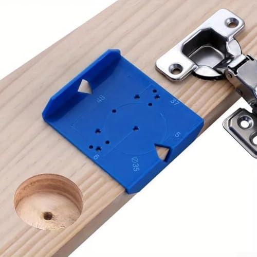 Solaughguy Plantilla de bisagra de gabinete para bisagras ocultas de 35 mm y 40 mm, herramienta de alineación de doble cara con construcción de ABS, agujero de copa preciso y ayuda de posicionamiento