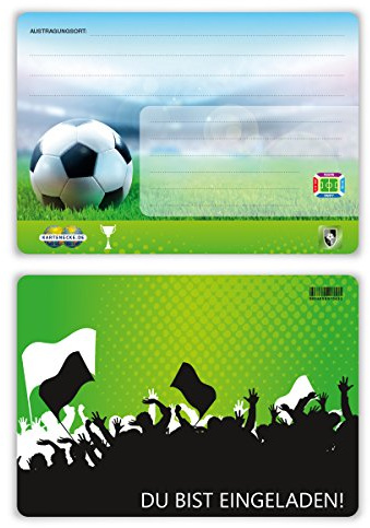 Einladungskarten Einschulung Schulanfang Jungen Mädchen 8 Stück - Fußball Ticket