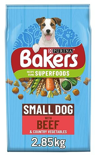 Bakers Small Dry Dog Food Beef and Veg 2.85 kg Pack of 4