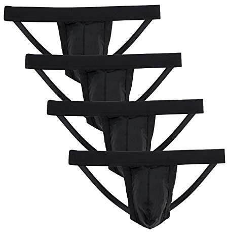 Tyhengta Men's Athletic Supporter Jockstrap Performance Underwear Briefs 4 Pack Medium