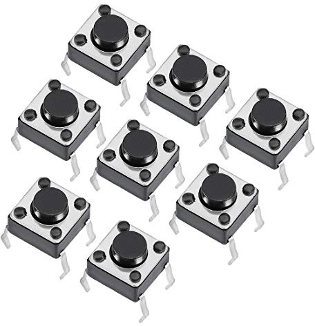 sourcing map Interruptor Pulsador Táctil momentáneo DIP 6x6x4.3mm Panel Mini/Micro/pequeño PCB 8pcs