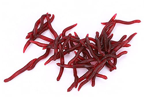 Alomejor Fischköder 4cm Weiche Kieselgel Regenwurm Simulation (100pcs/Set)