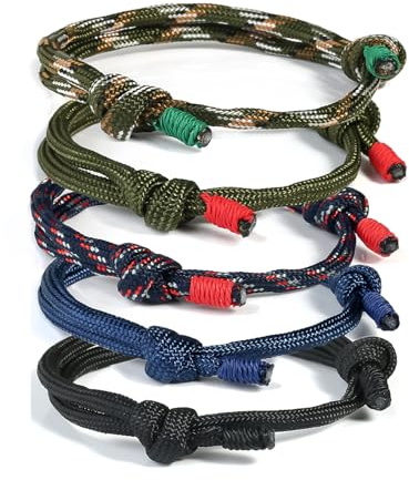 5 Stück Geflochtene Armbänder Set für Mann Frau,Bunt Marine Seil Schnur Nautische Surf Armband für Männer Herren jungen,Handgemachtes Navy Seil String Armreif Einstellbar Armkettchen Geschenk
