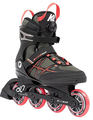 K2 Skates Damen Inline Skates Alexis 80 BOA, Grey - Coral, 30G0317.1.1.080