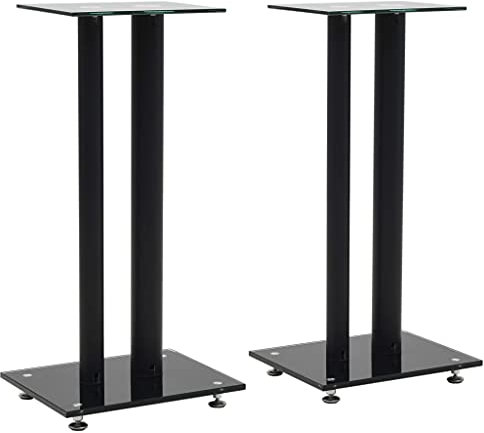 Leepesx 2pcs Support Haut-Parleur Verre Trempé Design 2 Colonnes Pieds Enceintes