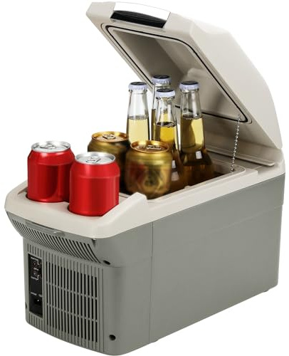 PUNEDA 12 V Auto-Kühlschrank/-wärmer, 9 l, 12 Volt DC & 110 V AC, elektrischer Auto-Kühlschrank, tragbar, kompakt, Camping-Kühler, thermoelektrisch, 12 V, kleiner Kühlschrank für Auto, Wohnmobil,