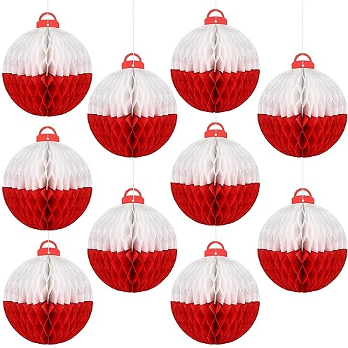 10PCS Gone Fishing Honeycomb Ball Decorations Centerpieces for Tables Bobber Paper Hanging Ceiling Sign Fishermen Themed Party Supplies for Fishing Theme Party Birthday Baby Shower Party Favor