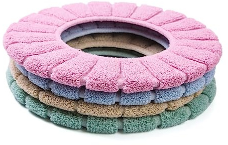 LIFKOME 2 Piezas tapadera WC Tapas WC Funda de Asiento de Inodoro Tapete de Asiento de Inodoro de Fibra acrílica tapaderas WC Lavable cojín del Asiento Tapa del Inodoro Alfombrilla de baño
