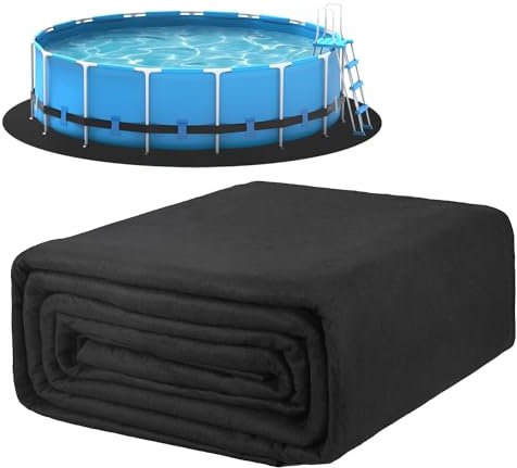 Keten Tappetino per piscina da 6 m, rivestimento rotondo per piscine fuori terra, tappetino per piscina realizzato in resistente materiale geotessile previene efficacemente la foratura, prolunga la