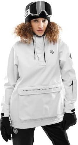 SIROKO - Giacca da Snowboard con Tasca a Marsupio da Donna W3-W Antarctica - L - Bianco