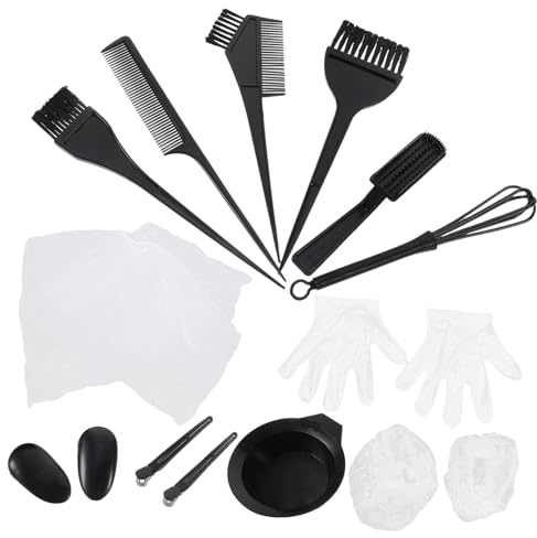 Generic 1 Set DIY Hair Coloring Oil Highlighting Spray Hair Colour Remover Detangle Hair Brush Applicator Hair Kit Bleached Directions Hair Dye Bristle Detangler Toner Plastic Black