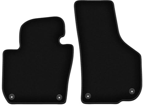 Wielganizator Velours Vorne Fußmatten passend für Skoda Superb II (2008-2015) | Qualität: Basic - Genaue Passform, rutschfeste Untregrund 2-teilig - Schwarz