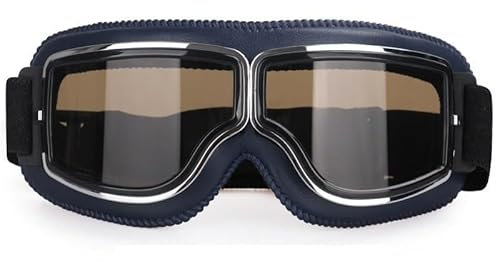 QXYOGO Motocross Brille,Cross Brille,Motorradbrille Winddichte Motorradhelmbrille aus Leder, Sicherheitsschutz, blendfreies Motocross-Langstrecken-Steampunk-Glas(36)