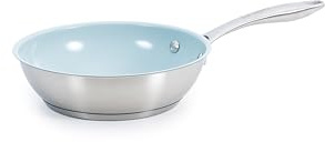 lätt Home Padella in acciaio inox antiaderente, diametro 20 cm, adatta per fornelli a induzione, piano cottura a gas, forno lavastoviglie, fondo Full Induction 5 strati, privo di PFOA e PTFE