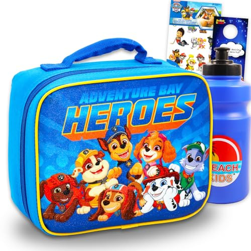 Paw Patrol Lunch Box for Kids - Bundle with Insulated Lunch Bag Plus Stickers, Water Bottle, More | Paw Patrol Lunchbox Set for Kids, Boys, Girls