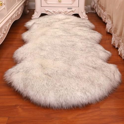 Alfombra Artificial esponjosa, Alfombra de Pelo Largo de Piel de Oveja Artificial, Almohadilla de Lana para Piso, Regalo de decoración para el hogar del Dormitorio de la Sala de Estar 120x180cm