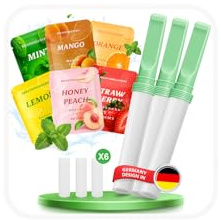 J.Fée 3 Stück Rauchentwöhnung Atemstick Minze Verstärken und 18 mit 6 Fruchtige Geschmacksfiltern,Süßorange,Minze,Erdbeere,Mango,Nektarine,Zitrone,S2.0 Rauchentwöhnung Hilfsmittel mit Widerstand