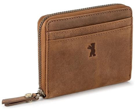 Berliner Bags Geldbörse Klein ELSA Vintage, Portemonnaie Damen - Braun | Kleines Damen Portemonnaie mit TÜV-geprüftem RFID-Schutz & Platz für 8 Karten, Münzfach, inklusive Geschenkbox