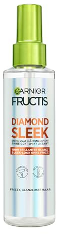 Garnier Fructis Diamond Sleek Shine-Coat Glättungsspray für bis zu 100h diamantartigen Glanz, Sleek-Look ohne Frizz bis 72H, Hitzeschutz bis zu 230°C, 150 ml