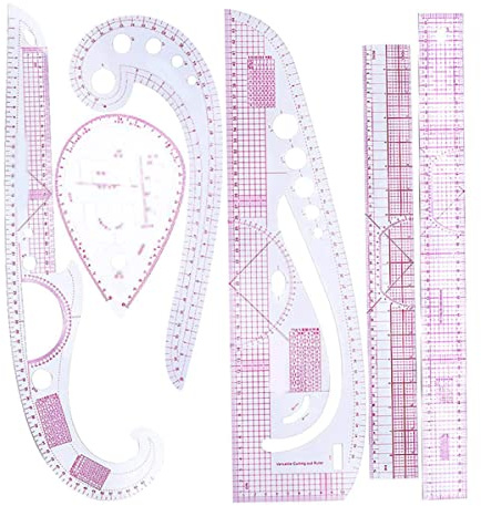 Quilt-Lineal, französisches Kurvenlineal, 6 Stück/Set, skaliert, präzise, ​​transparent, biegbar, Nählineale, metrische Zeichenvorlage für DIY-Kleidungsdesign