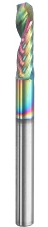 QUARKZMAN torno Espiral 1/8 1 Filo Carburo Sólido Recubrimiento Diamante | Vástago 1/8 LC 12mm LT 38mm CNC, Para Aluminio Cobre Metal