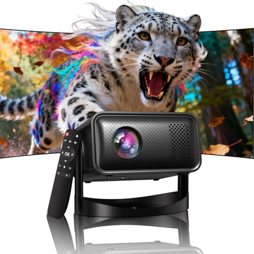 Smart Mini Projector with WiFi and Bluetooth, Native 1080P 4K Supported | Portable Projector for Bedroom Ceiling, Auto Keystone & Electric Focus, Home Movie Projector for Phone PC TV Stick